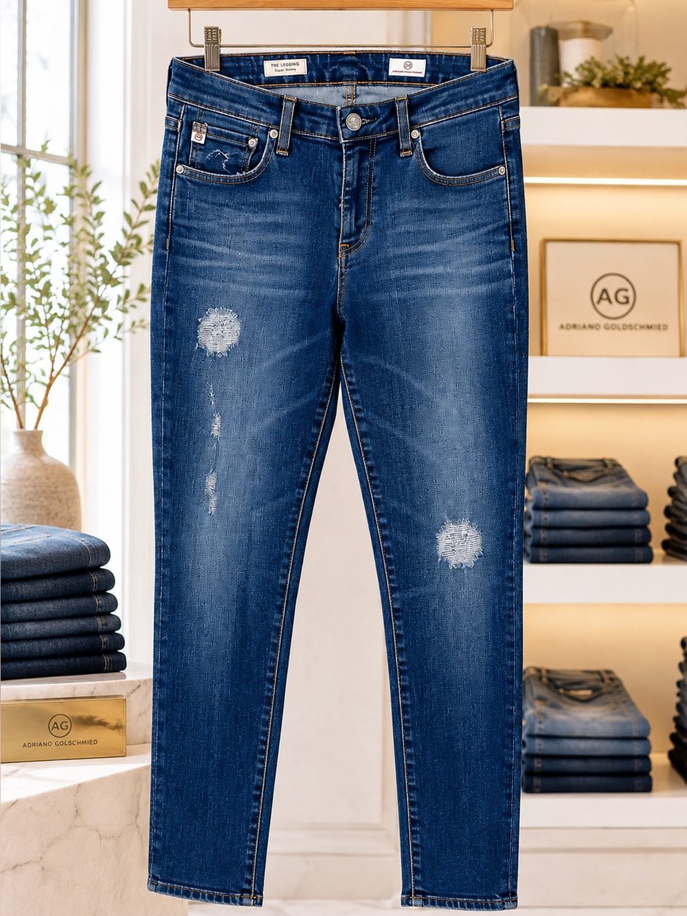 AG Adriano Goldschmied The Legging Super Skinny Jeans 29R Distressed Made USA